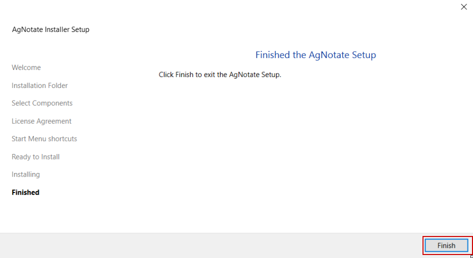 Installer Finished Page